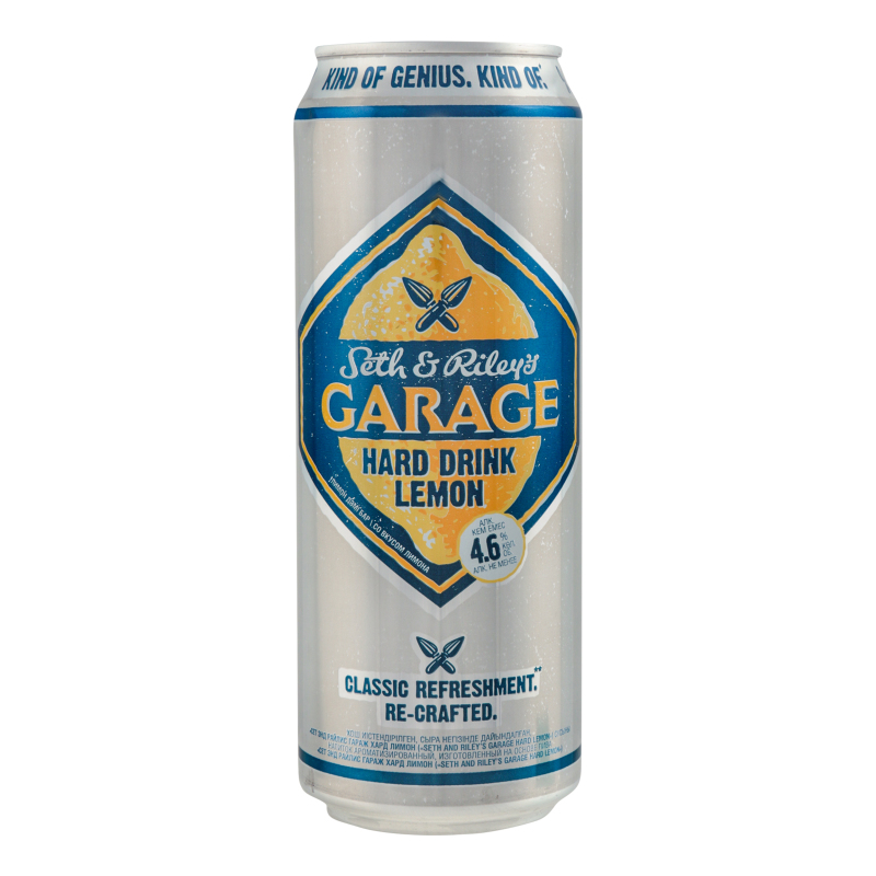 Seth riley garage. Seth&Rileys Garage пиво. Пивной напиток Seth and Riley's Garage hard Lemon 0,45 л. Пиво "Garage" hard Lemon 0.5 л. Гараж пиво банка.